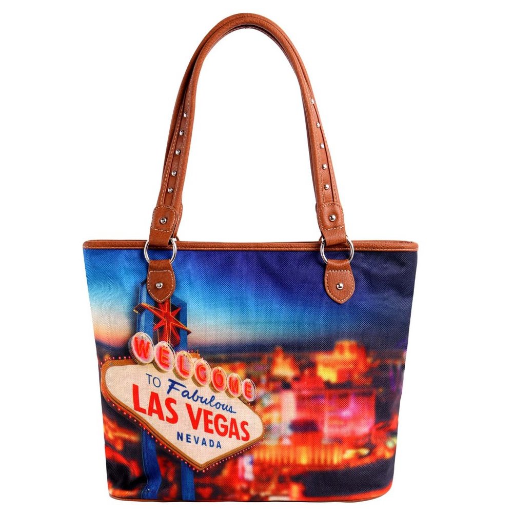NWT Montana West Las Vegas Canvas Tote Bag